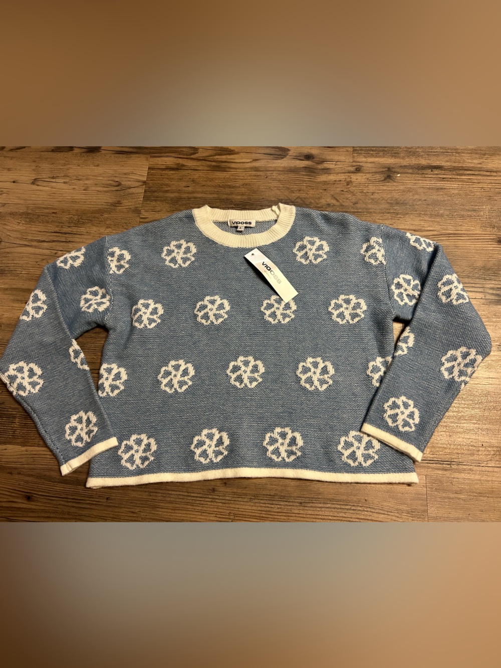 Vigoss Cropped Crew Neck Sweater New Ladies Large